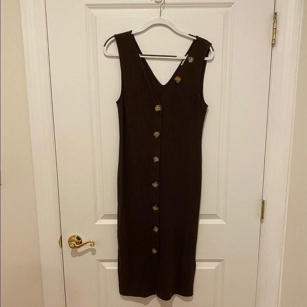 Brown button dress